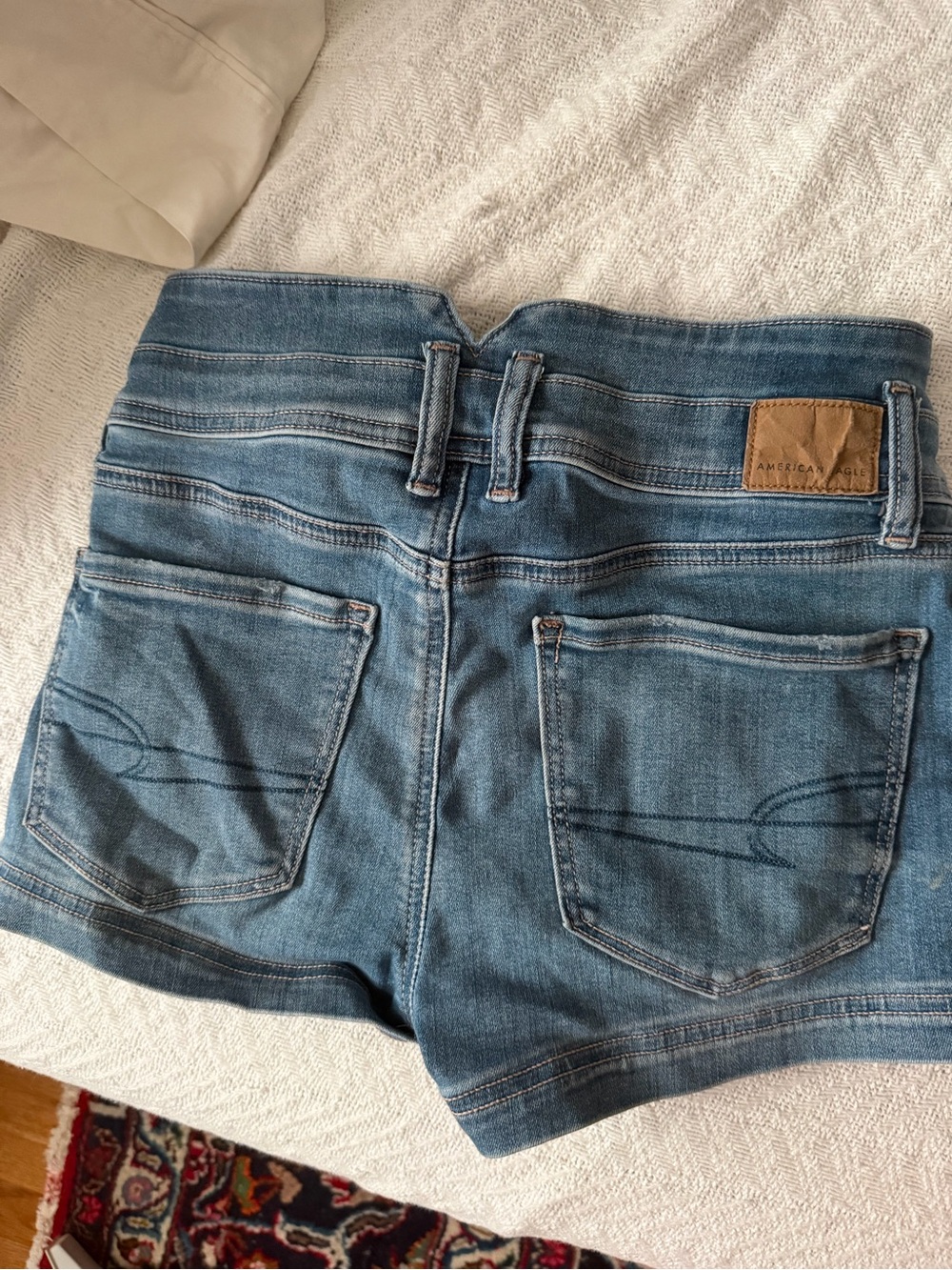 American Eagle Outfitters Medium Blue Denim High-Waist Jean Shorts